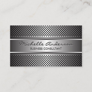 Tarjeta De Visita Banner plateado   Malla perforada de plata metálic
