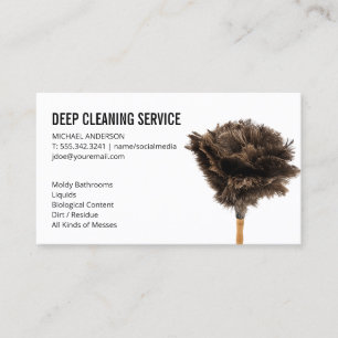 Tarjeta De Visita Baño de pulverización de limpieza   Feather Duster