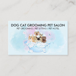 Tarjeta De Visita Baño para Gatos Perros Rosa Azul Limpiador de Masc