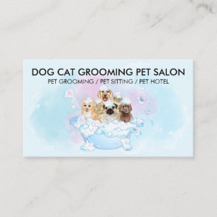 Tarjeta De Visita Baño para Gatos Perros Rosa Azul Limpiador de Masc