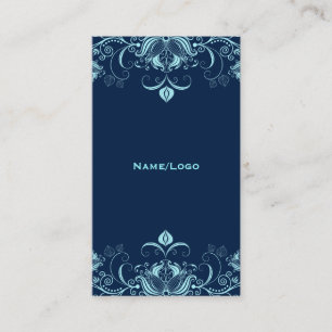Tarjeta De Visita Baños florales azules oscuros y pastorales