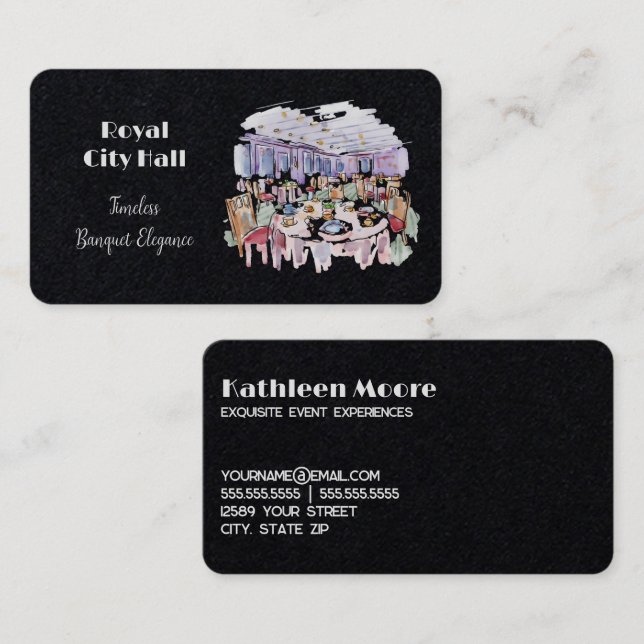 Tarjeta de visita Banquet Hall Premium (Anverso / Reverso)
