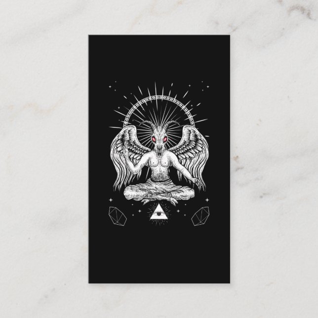 Tarjeta De Visita Baphomet Satanic Goat Wings Gótico del diablo (Anverso)