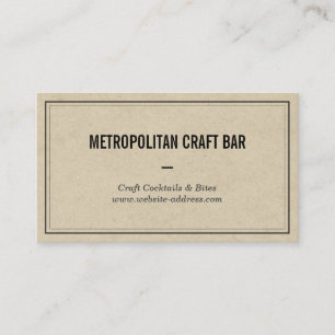 Tarjeta De Visita Bar de estilo vintage, Restaurant Business Card