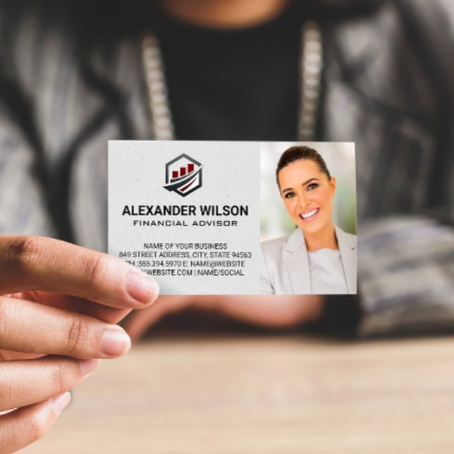 Tarjeta De Visita Bar Graph Logo | Financial Advisor (Subido por el creador)