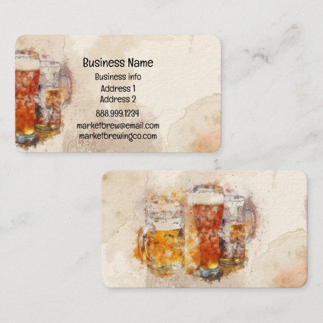 Tarjeta De Visita Bar pub de cerveza artesanal (Anverso / Reverso)