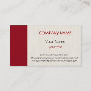 Tarjeta De Visita Bar rojo claro Profesional elegante moderno