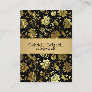 Tarjeta De Visita Barajas Elegantes De Color Negro Y Oro 5