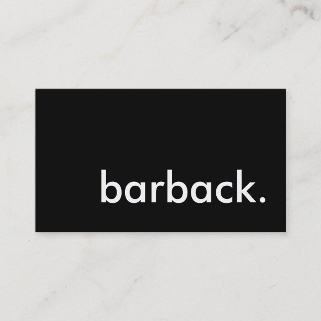 Tarjeta De Visita barback. (Anverso)