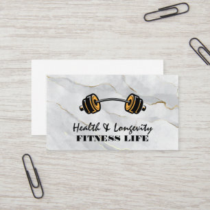 Tarjeta De Visita Barbell   Logo de Fitness