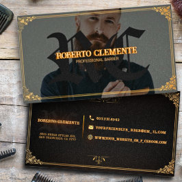 Tarjeta De Visita Barber Barbershop Professional Photo Business Card