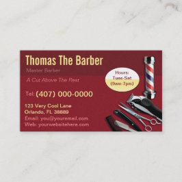 Tarjeta de visita Barber (barra de barbería - alfi