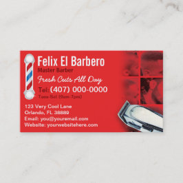 Tarjeta de visita Barber (barra de barbería - alfi