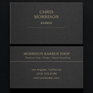 Tarjeta De Visita Barber Black Gold Professional