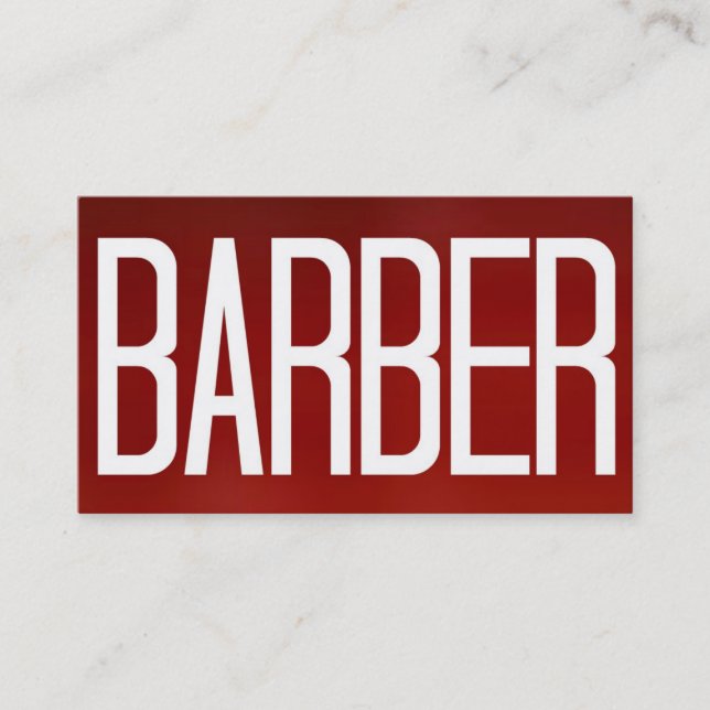Tarjeta De Visita Barber Bold Red Business Card (Anverso)