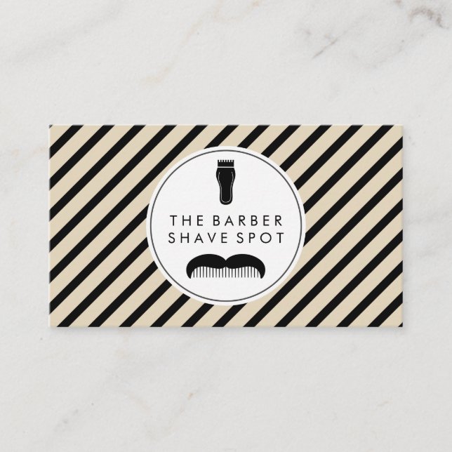 Tarjeta De Visita Barber Clippers Mustache Comb (Anverso)