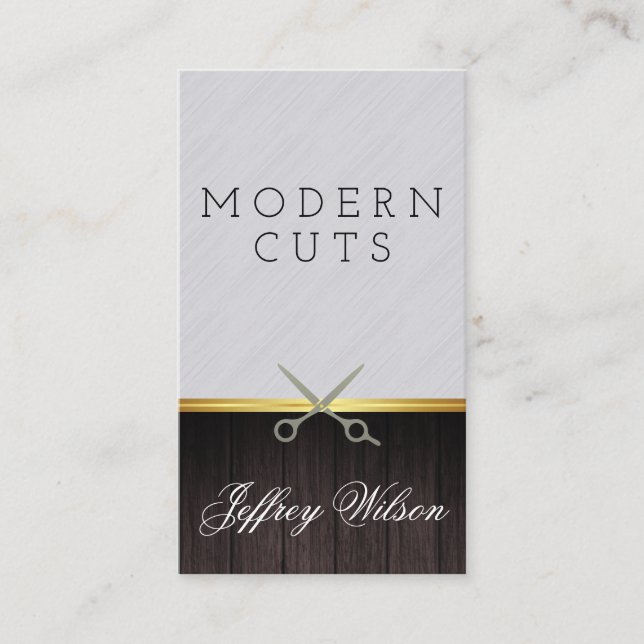 Tarjeta De Visita Barber elegante y moderno (Anverso)