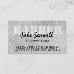 Tarjeta De Visita Barber gris industrial moderno