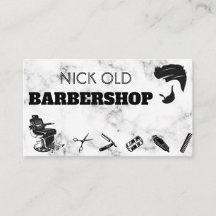 Tarjeta De Visita Barber Hair Elegante lujo de mármol moderno