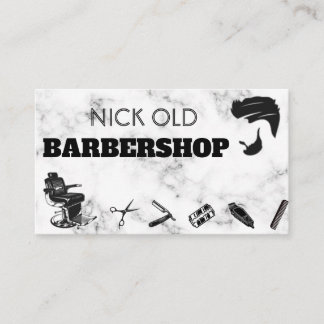 Tarjeta De Visita Barber Hair Elegante lujo de mármol moderno