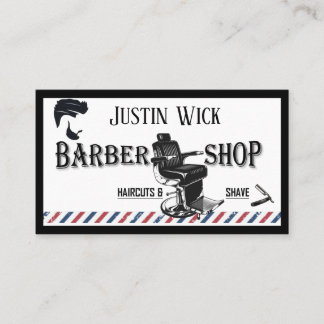Tarjeta De Visita Barber Hair estilista Azul negro moderno moda rojo