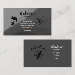 Tarjeta De Visita Barber Hairstylist Scissors Hair Silhouette