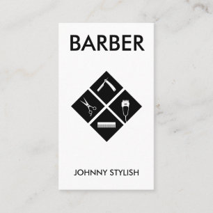 Tarjeta De Visita Barber minimalista audaz y moderno 