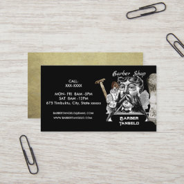 Tarjeta De Visita Barber Mustache Gold Black Profesional