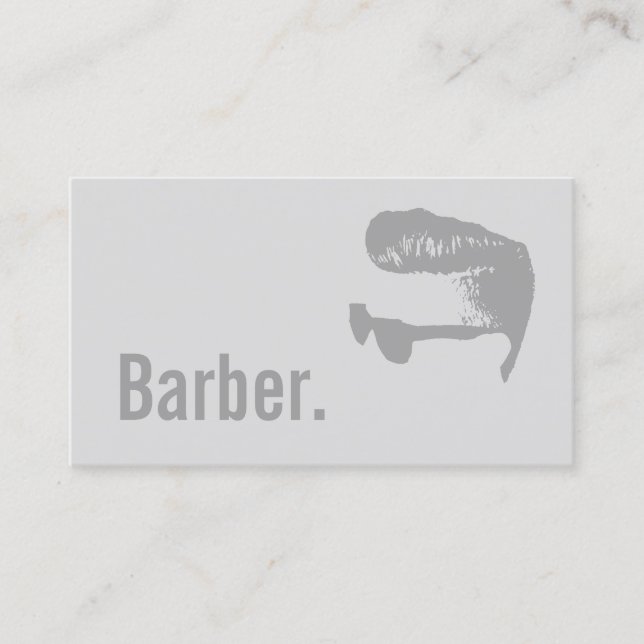Tarjeta De Visita Barber negrita Texto Minimalista Cabello de peluqu (Anverso)