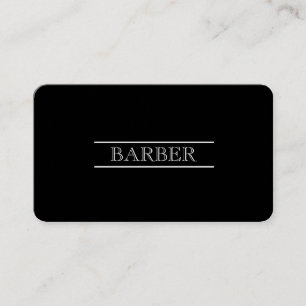 Tarjeta De Visita Barber negro y blanco moderno profesional simple