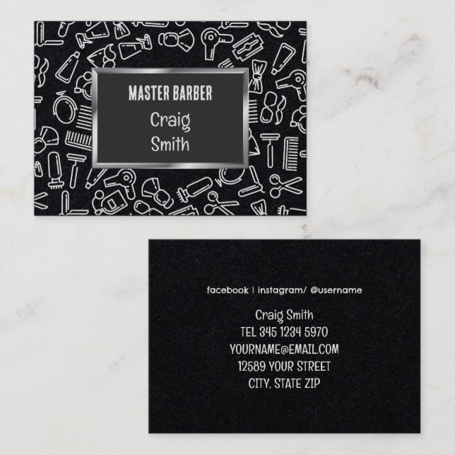 Tarjeta De Visita 💇 ‍ ♂️ Barber Premium (Anverso / Reverso)