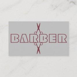 Tarjeta De Visita Bárber profesional de escritura burgundy tijeras g