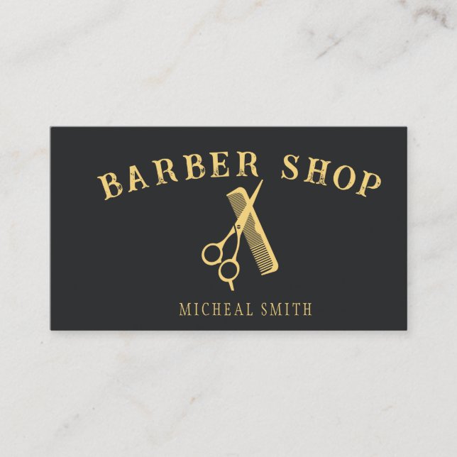 Tarjeta De Visita Barber profesional simple (Anverso)