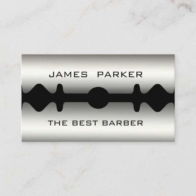 Tarjeta De Visita Barber Razor Blade Salon Hair Stylist (Anverso)