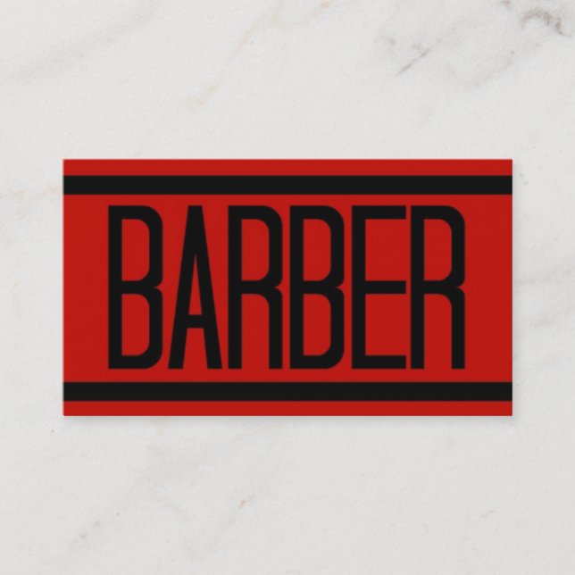 Tarjeta De Visita Barber Red Business Card (Anverso)