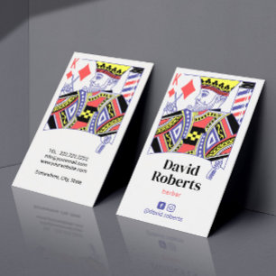 Tarjeta De Visita Barber Rey de los Diamantes Peluquería #2