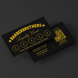 Tarjeta De Visita Barber Scissors Lealtad de Barbershop Amarilla