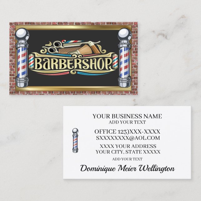 Tarjeta De Visita Barber Shop (Anverso / Reverso)