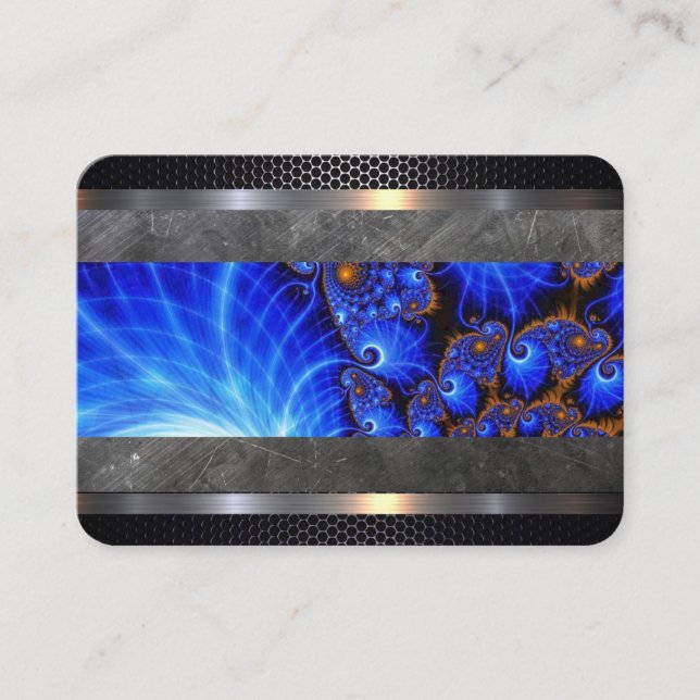 Tarjeta De Visita Barber Shop Blue Abstract Business Card (Anverso)