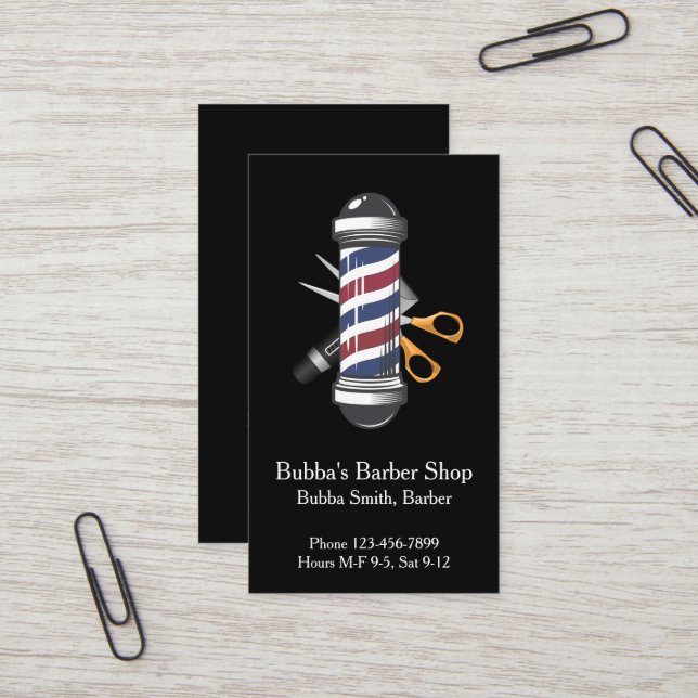 Tarjeta De Visita Barber Shop Business Card (Anverso/Reverso In Situ)
