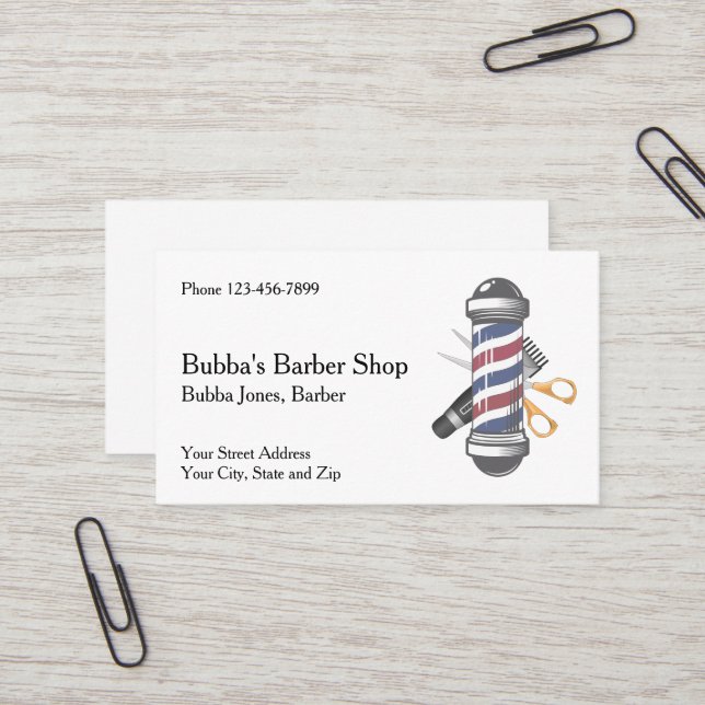 Tarjeta De Visita Barber Shop Business Card (Anverso/Reverso In Situ)
