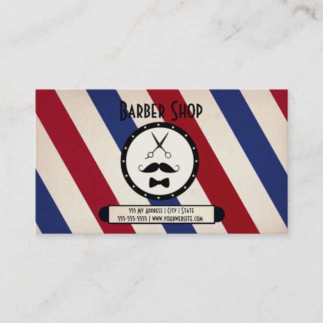Tarjeta De Visita Barber shop Business Card (Anverso)