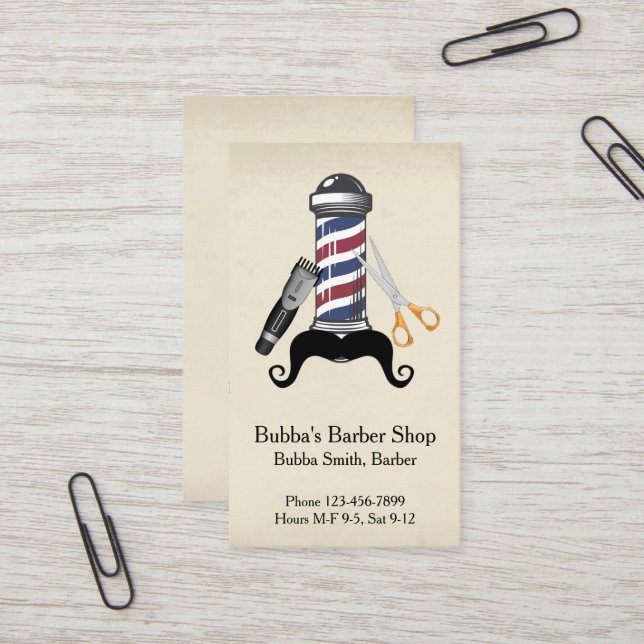 Tarjeta De Visita Barber Shop Business Card (Anverso/Reverso In Situ)