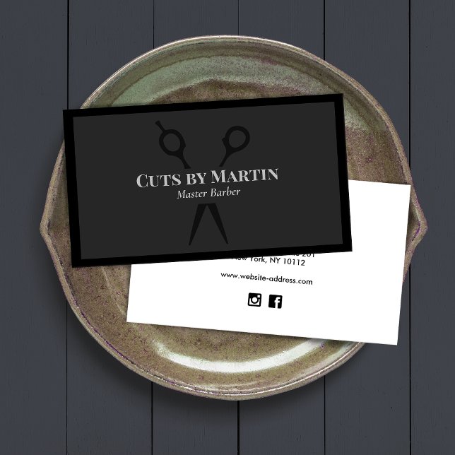 Tarjeta De Visita Barber Shop Clipping Shears Business Card (Subido por el creador)
