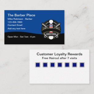 Tarjeta De Visita Barber Shop Customer Rewards Business Cards