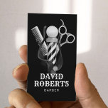 Tarjeta De Visita Barber Shop Hair Estilista Negro y Blanco<br><div class="desc">Barber Shop Hair Stylist Profesional Barbershop Tarjetas de Negocios.</div>