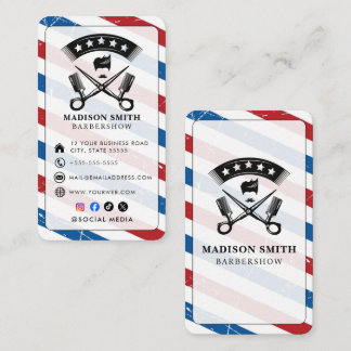 Tarjeta De Visita Barber Shop Hair Stylist Professional Barbershop