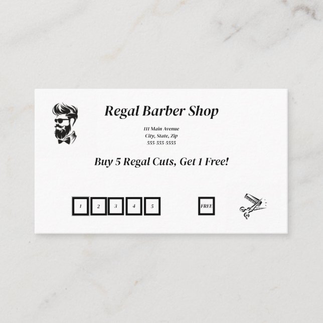 Tarjeta de visita Barber Shop / Lealtad a la Barbe (Anverso)