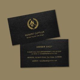 Tarjeta De Visita Barber shop LOGO oro negro promocional