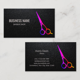 Tarjeta De Visita Barber Shop modernas tijeras coloridas Hair Stylis